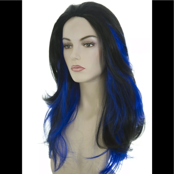 VANITY Dark Blue/Black Synthetic Wig Goth - Picture 6 of 9